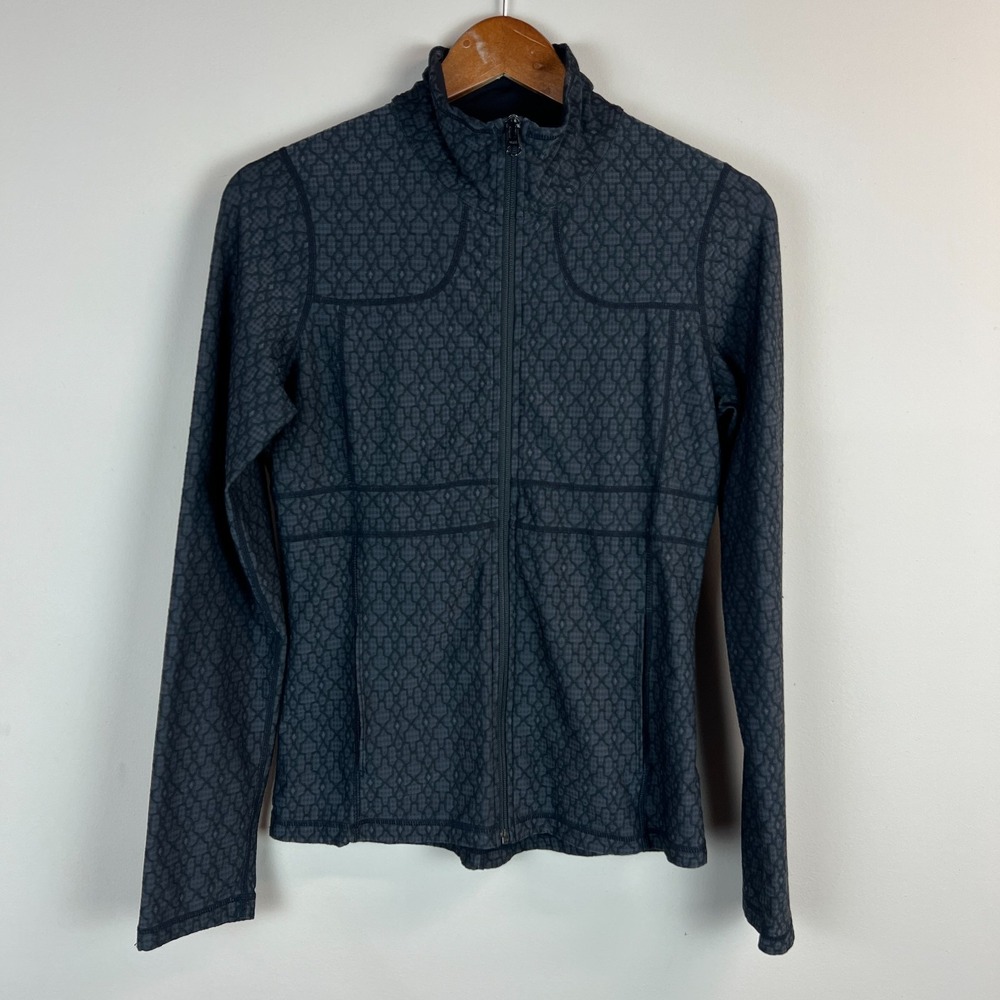 Prana Reeve‎ Jacquard Jacket Womens Small Gray Full Zip Athleisure Athletic Yoga